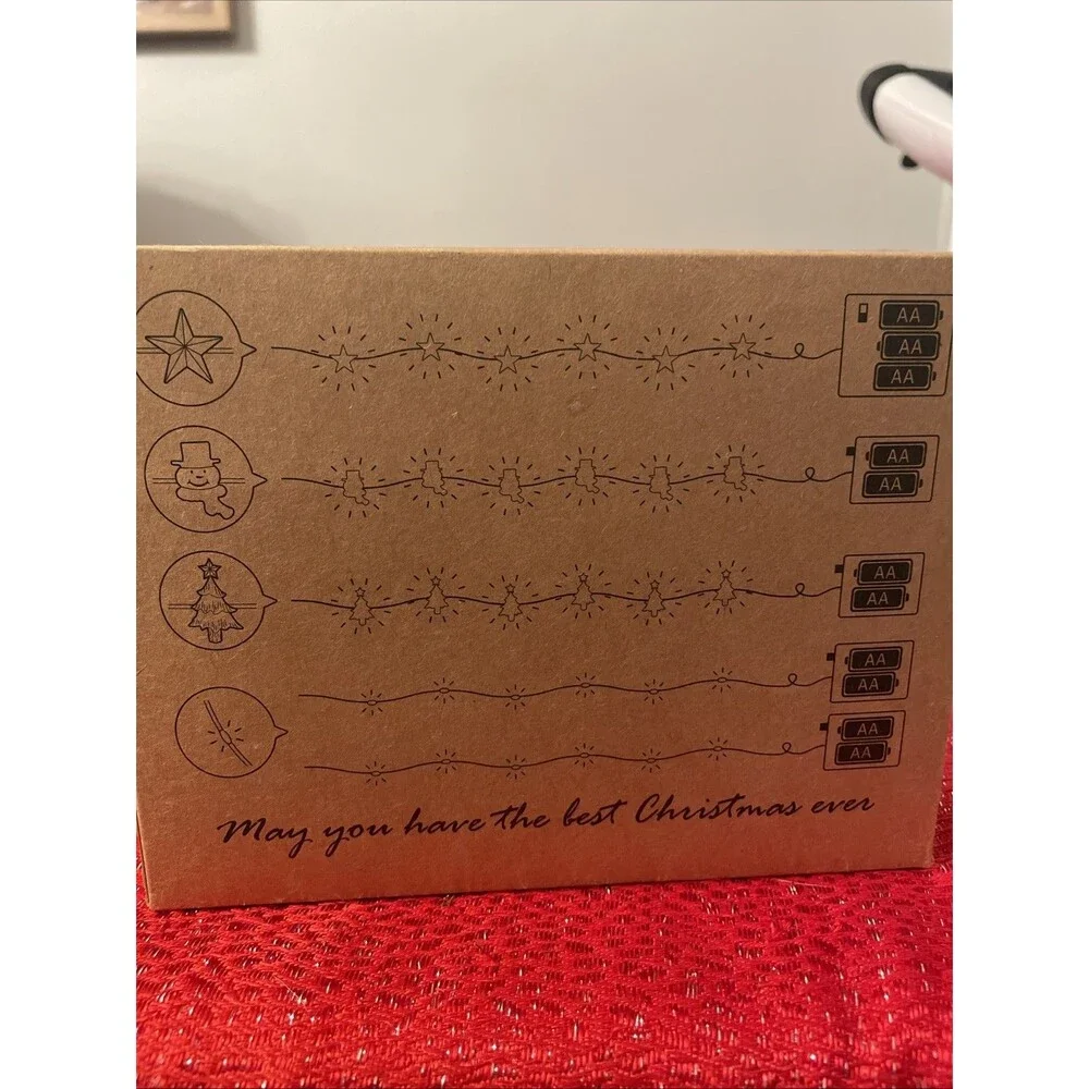 5 Pack Combo Led String With Christmas Decorations. Battery Operated, Timer